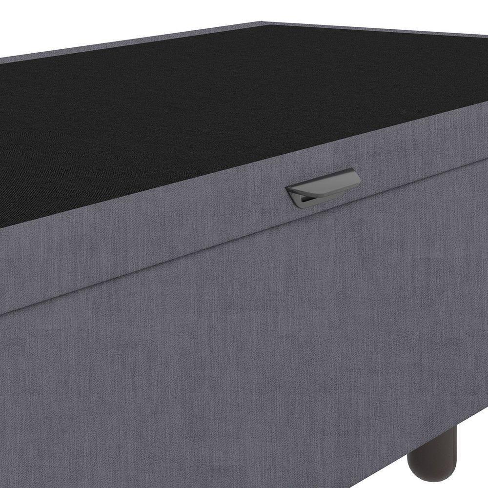 Base Cama Box Baú Solteiro Veludo Skybox Cinza - 4