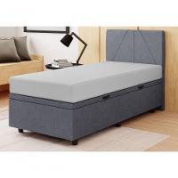 Base Cama Box Baú Solteiro Veludo Skybox Cinza - 1