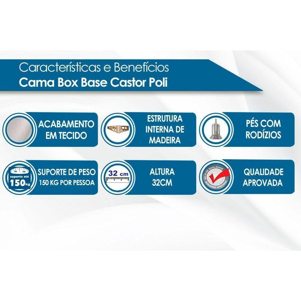 Cama Box Base Universal Solteiro Poli Tecido Black (96x203x23) - Castor - 4