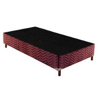 Cama Box Base Universal Solteiro Sommier Rústico Bordado Wine (96x203x30) - Paropas - 1