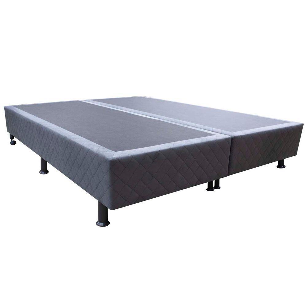 Base Cama Box Casal King Size Suede Cinza - 1