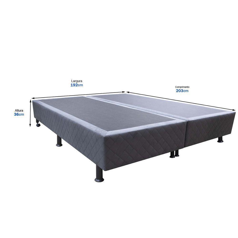 Base Cama Box Casal King Size Suede Cinza - 2