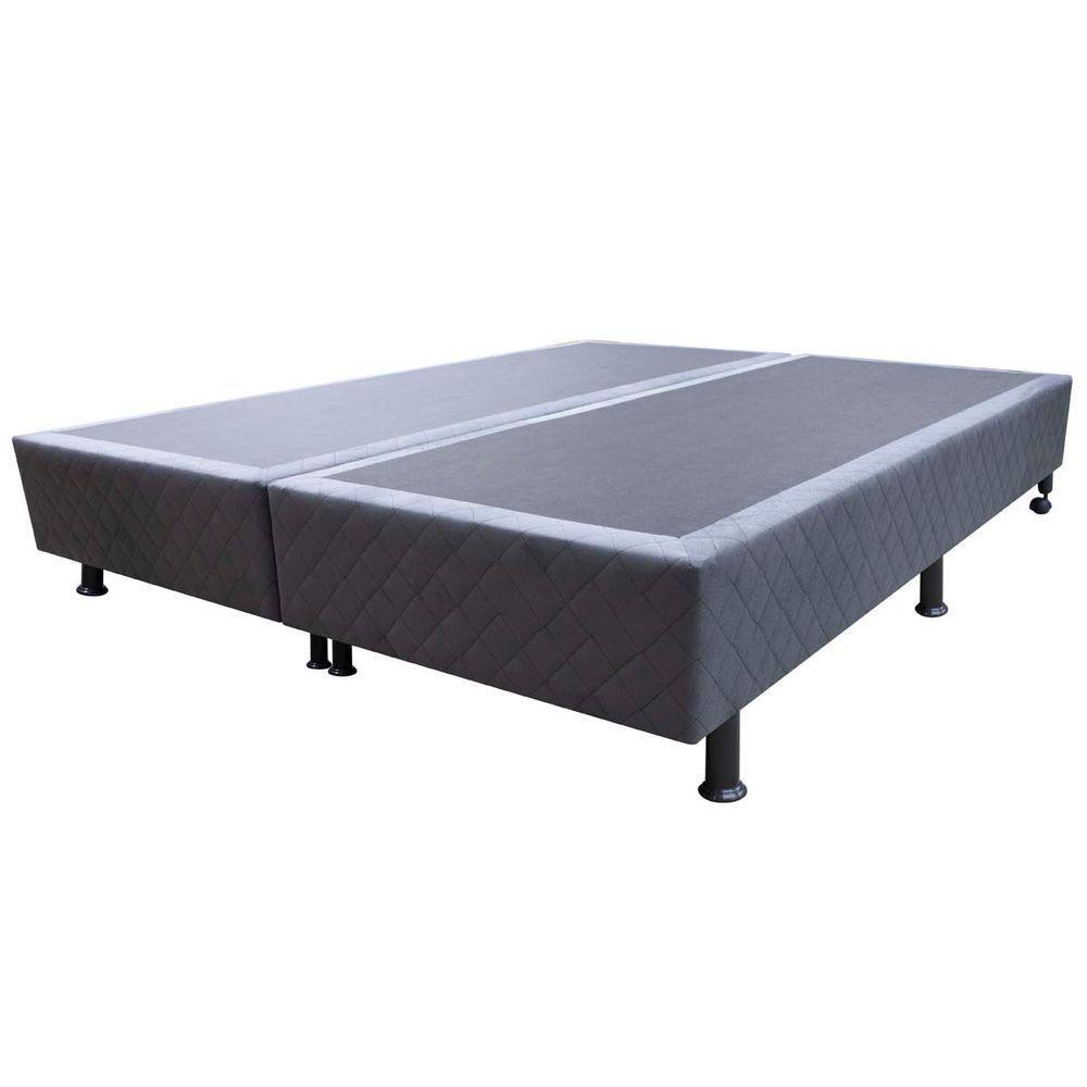 Base Cama Box Casal King Size Suede Cinza - 3