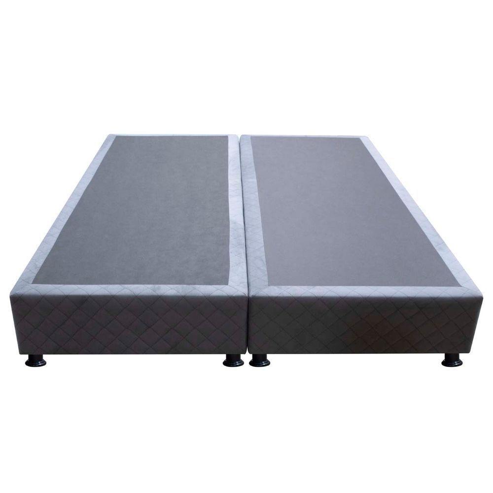 Base Cama Box Casal King Size Suede Cinza - 5