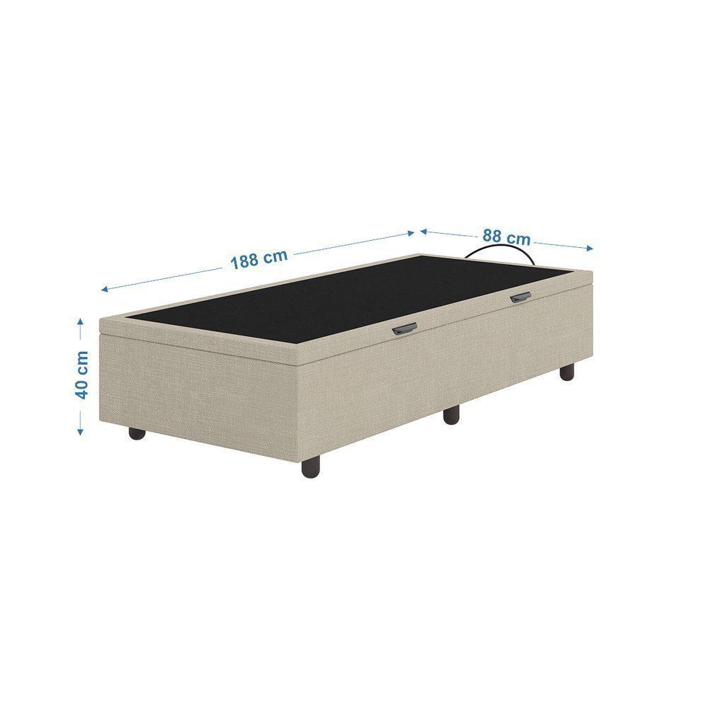 Base Cama Box Baú Solteiro Linho Skybox Bege - 2