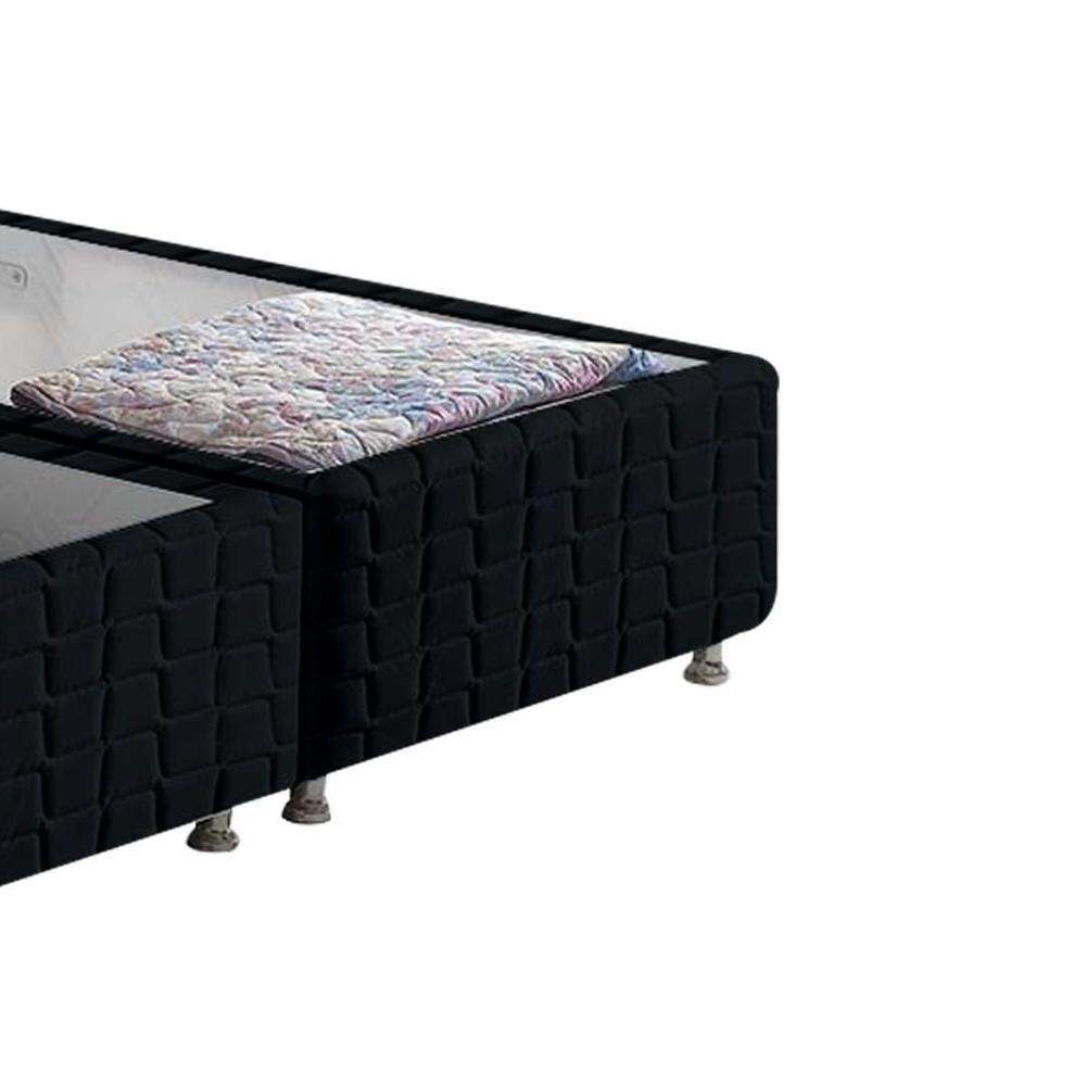 Cama Box Baú Universal Queen Bordado Black (158x198x35) - Anjos - 2