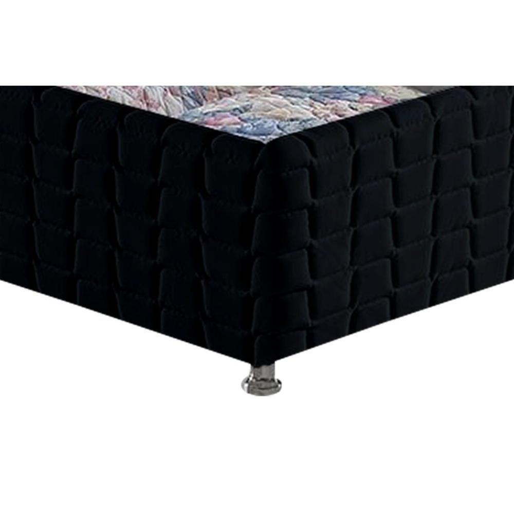 Cama Box Baú Universal Queen Bordado Black (158x198x35) - Anjos - 4