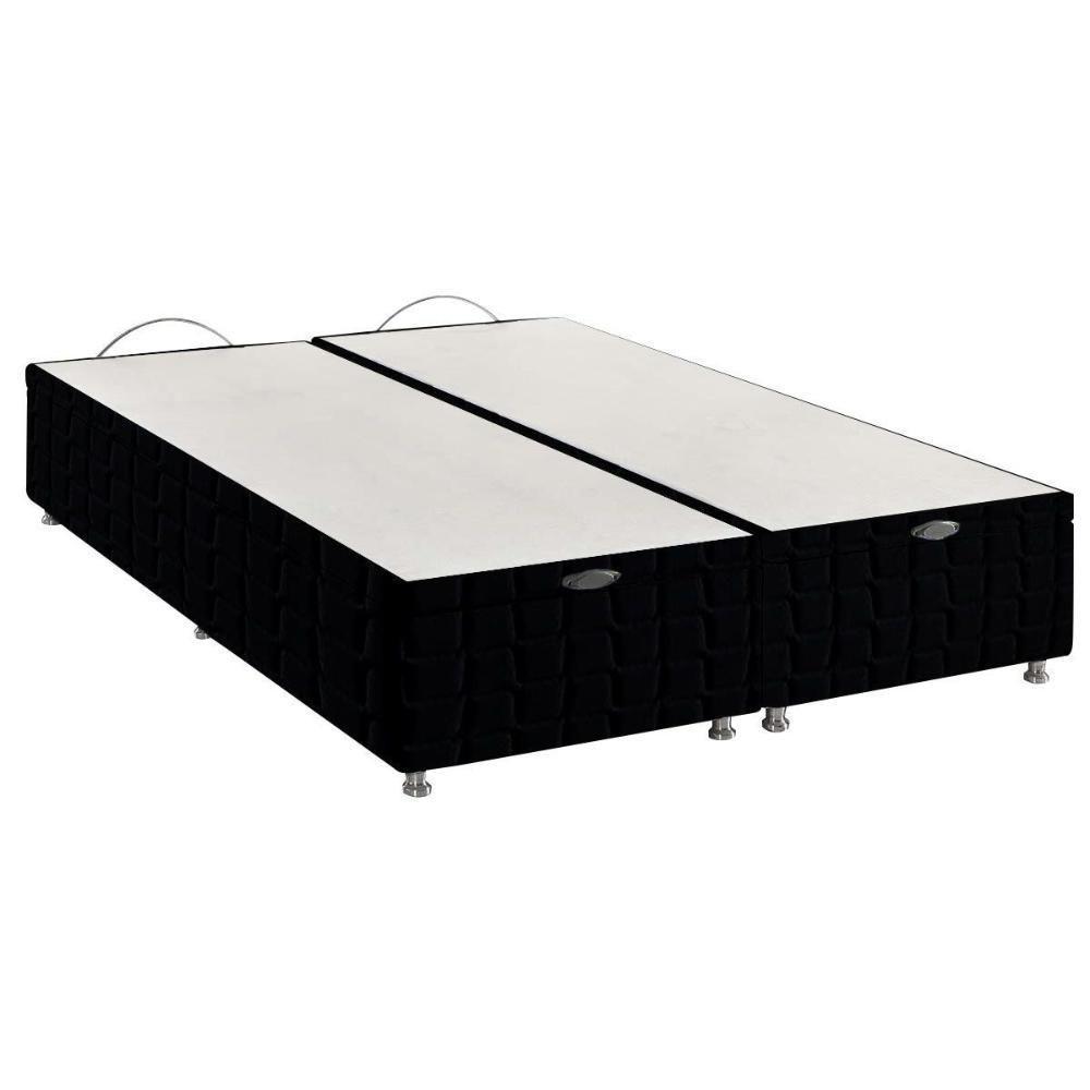 Cama Box Baú Universal Queen Bordado Black (158x198x35) - Anjos - 6