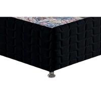 Cama Box Baú Universal Queen Bordado Black (158x198x35) - Anjos