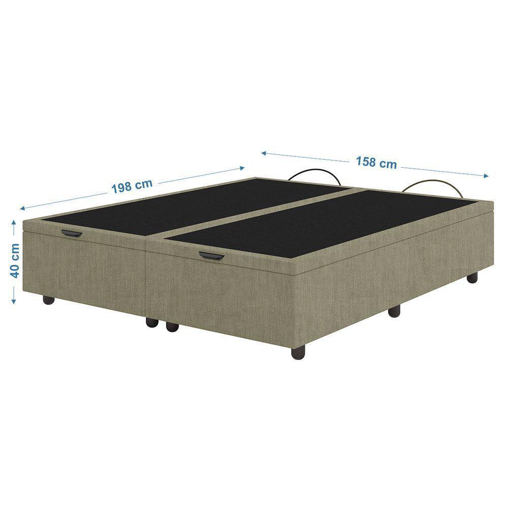 Base Cama Box Baú Casal Queen Size Veludo Skybox Bege - 5