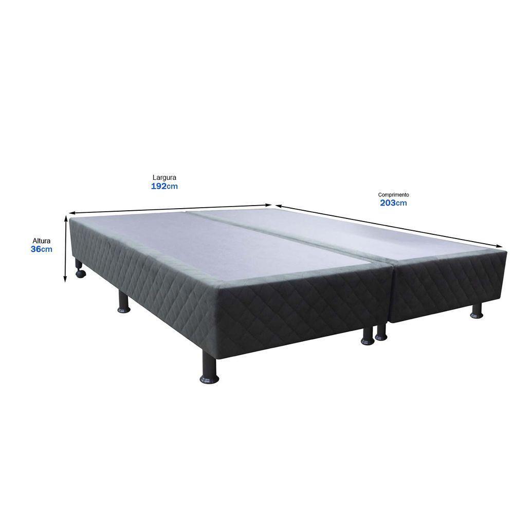 Base Cama Box Casal King Size Suede Preto - 2