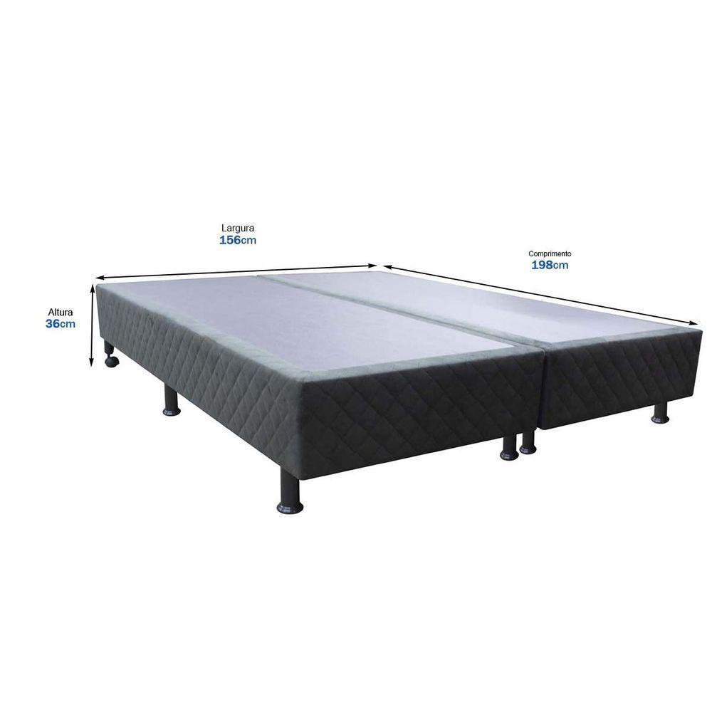 Base Cama Box Casal Queen Size Suede Preto - 2
