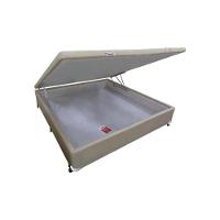 Cama Box Baú Universal Viúva Linho Clean (128x188x35) - Castor - 1