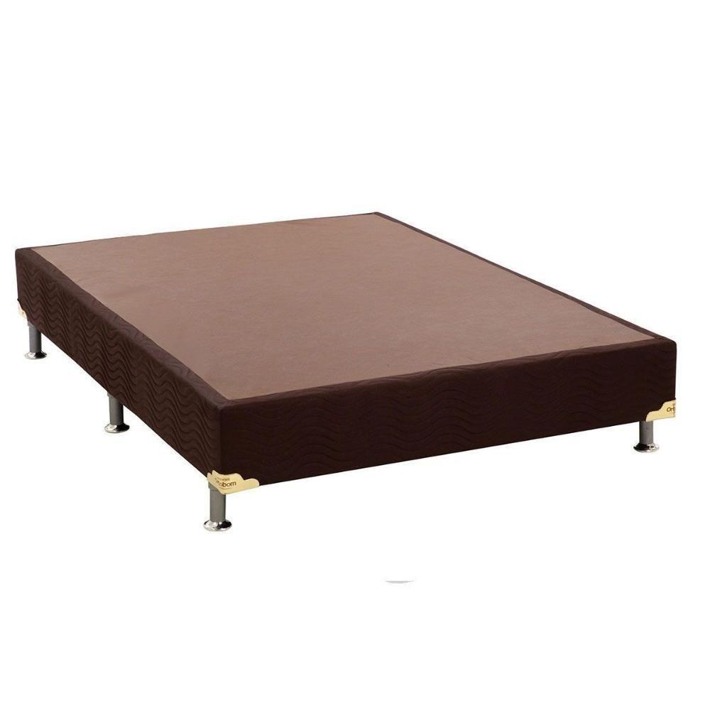 Cama Box Base Universal Casal Suede Brown (138x188x30) - Ortobom - 1