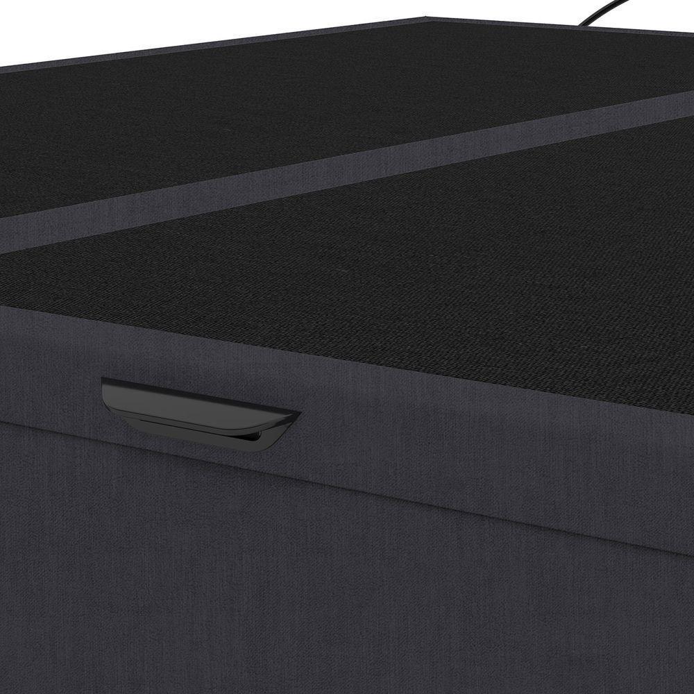 Base Cama Box Baú Casal Queen Size Veludo Skybox Preto - 5