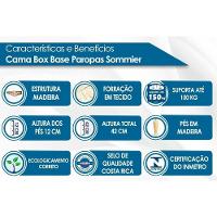 Cama Box Base Universal Solteiro Sommier Rústico Bordado White (88x188x30) - Paropas - 2