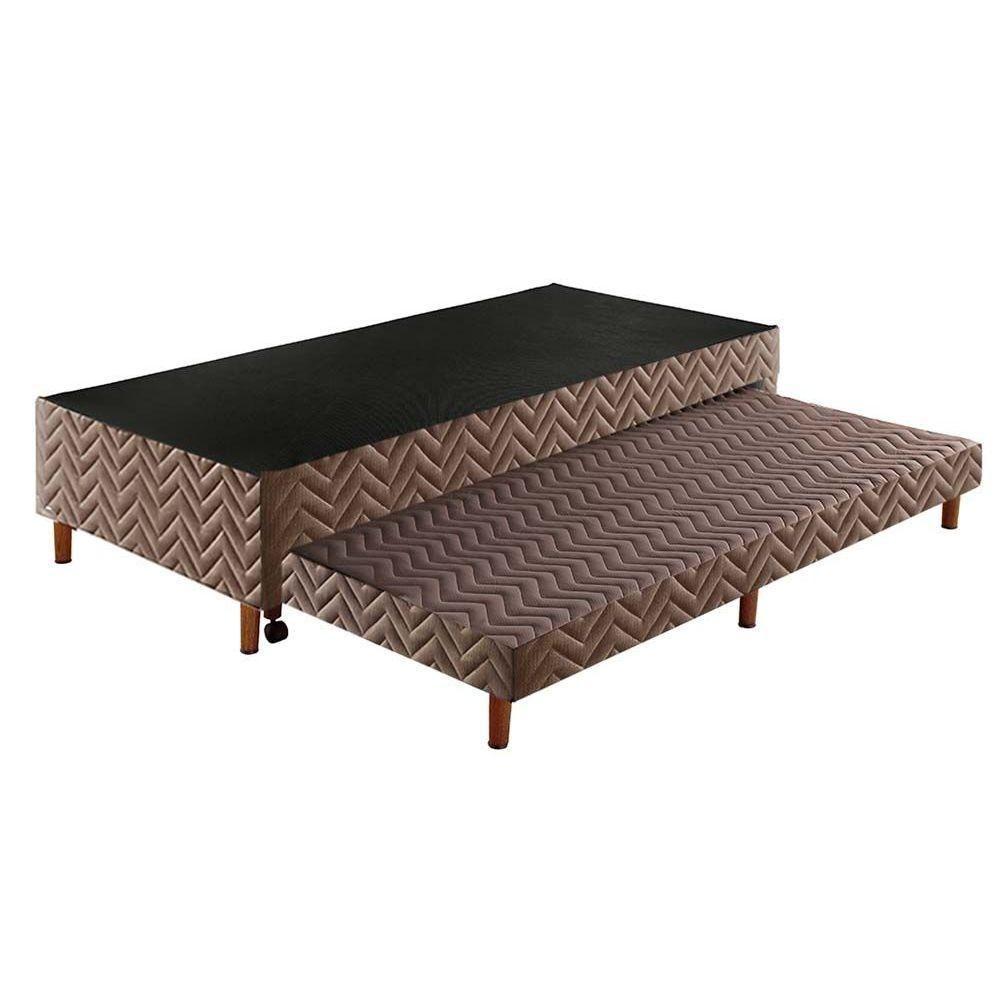 Cama Box Base c/Auxiliar Universal com Auxiliar Sommier Rústico Brown (88x188x30) - Paropas - 1