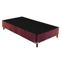 Cama Box Base Universal Solteiro Sommier Rústico Bordado Wine (88x188x30) - Paropas