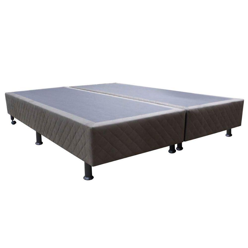 Base Cama Box Casal Queen Size Suede Marrom - 1