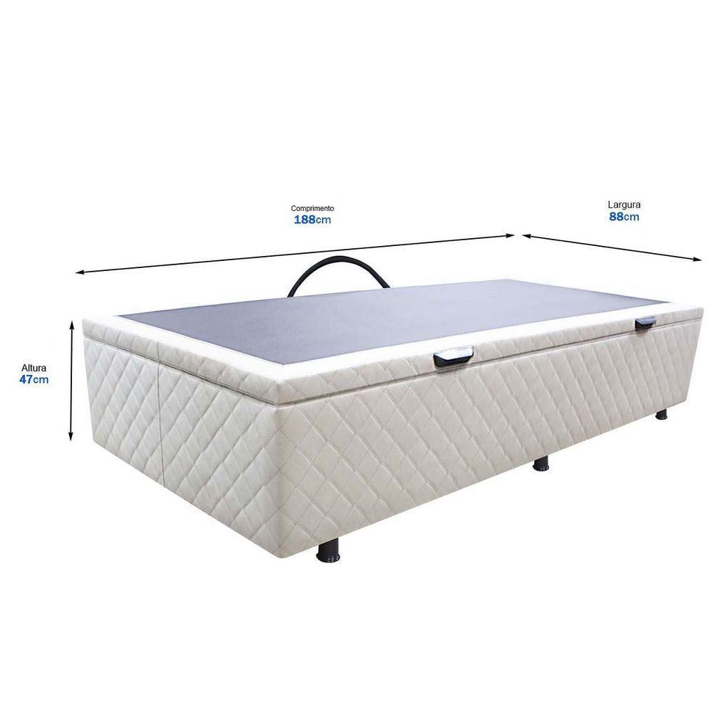Base Cama Box Baú Solteiro Suede Bege - 2