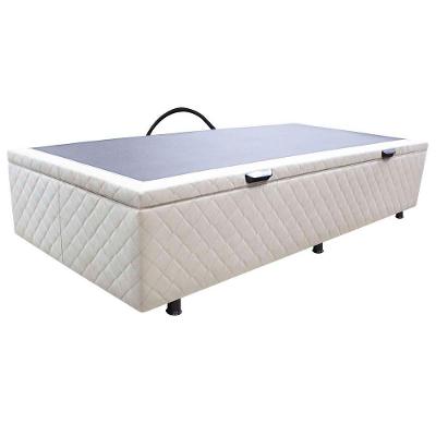 Base Cama Box Baú Solteiro Suede Bege