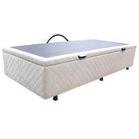 Base Cama Box Baú Solteiro Suede Bege - 1