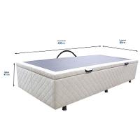 Base Cama Box Baú Solteiro Suede Bege - 2