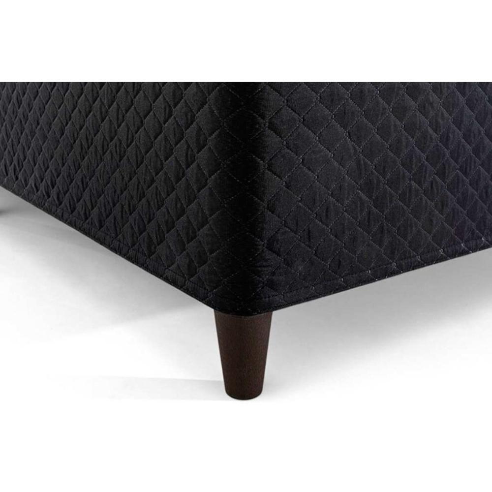 Cama Box Base Universal Casal ClickBox Bordado Black (138x188x28) - Herval - 4