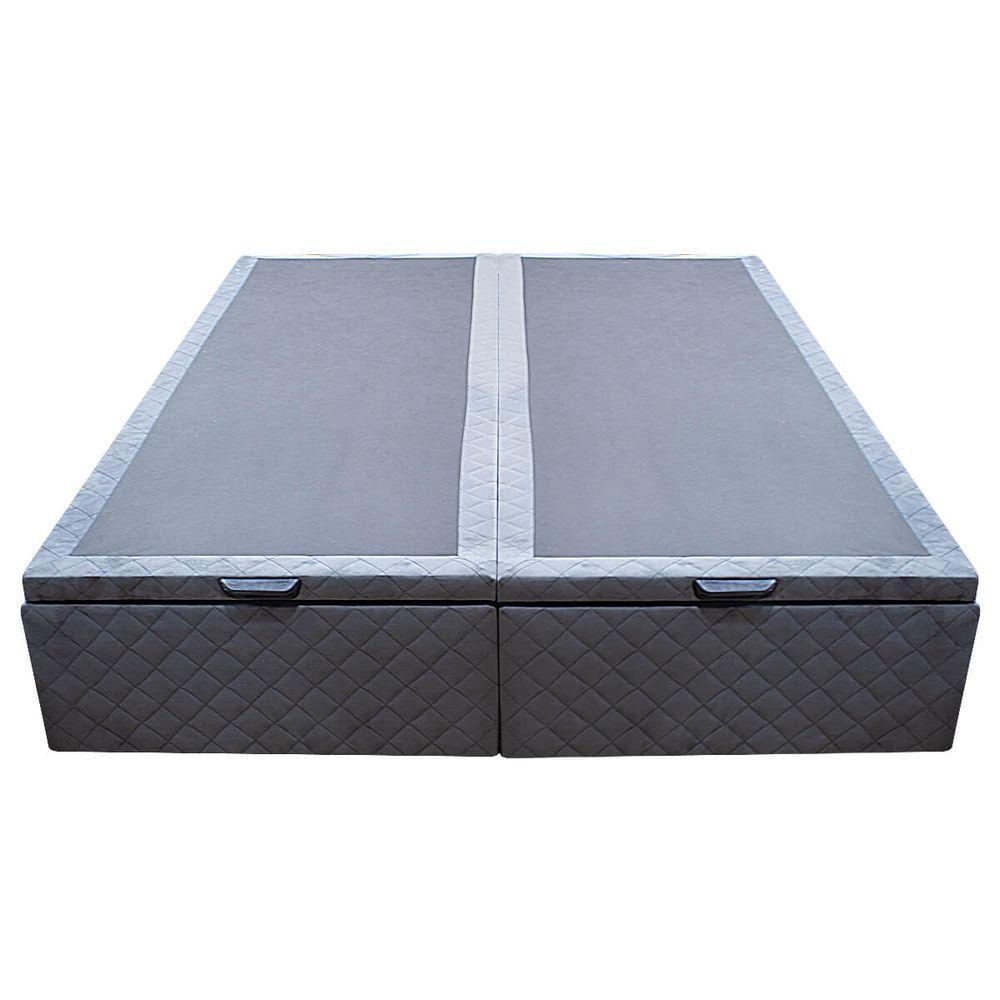 Base Cama Box Baú Casal Queen Size Suede Cinza - 1
