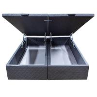 Base Cama Box Baú Casal Queen Size Suede Cinza