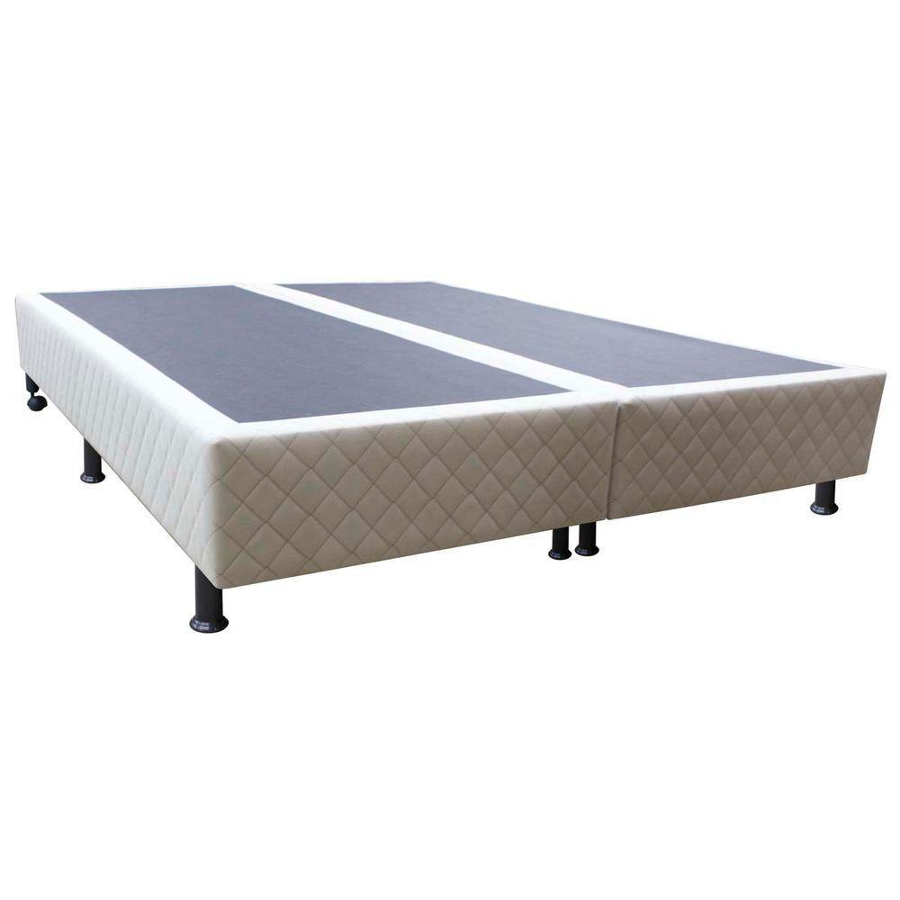 Base Cama Box Casal King Size Suede Bege - 1
