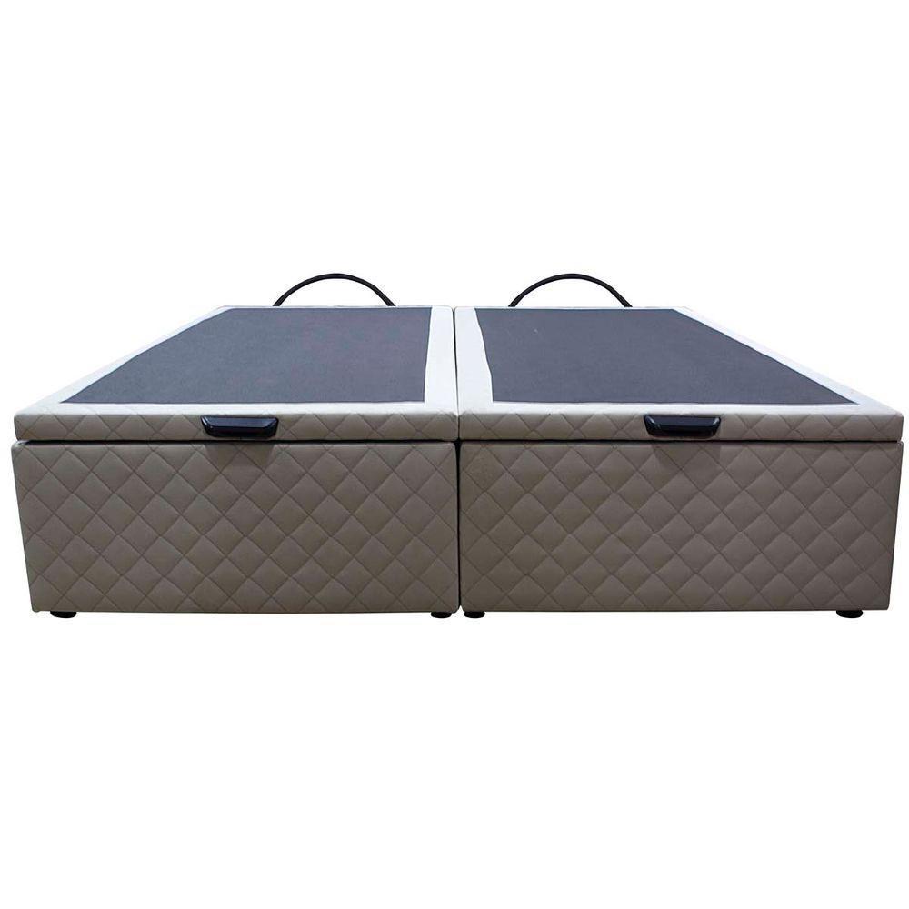 Base Cama Box Baú Casal King Size Suede Bege - 9