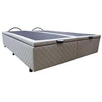 Base Cama Box Baú Casal King Size Suede Bege - 1