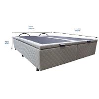 Base Cama Box Baú Casal King Size Suede Bege - 3