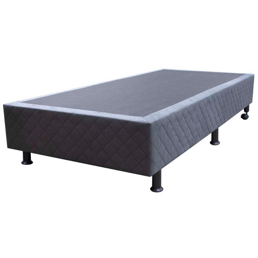 Base Cama Box Solteiro Suede Cinza - 3