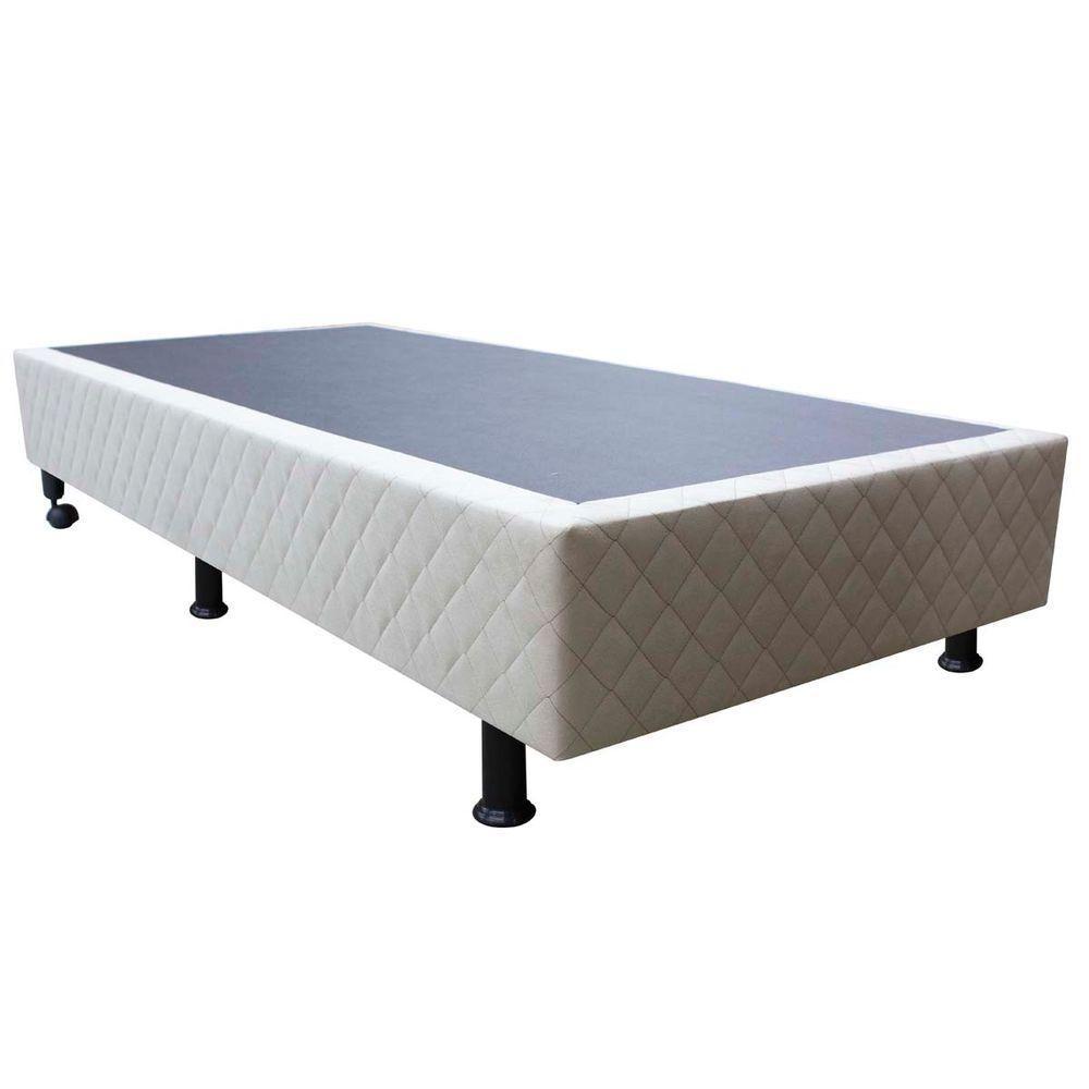 Base Cama Box Solteiro Suede Bege - 1