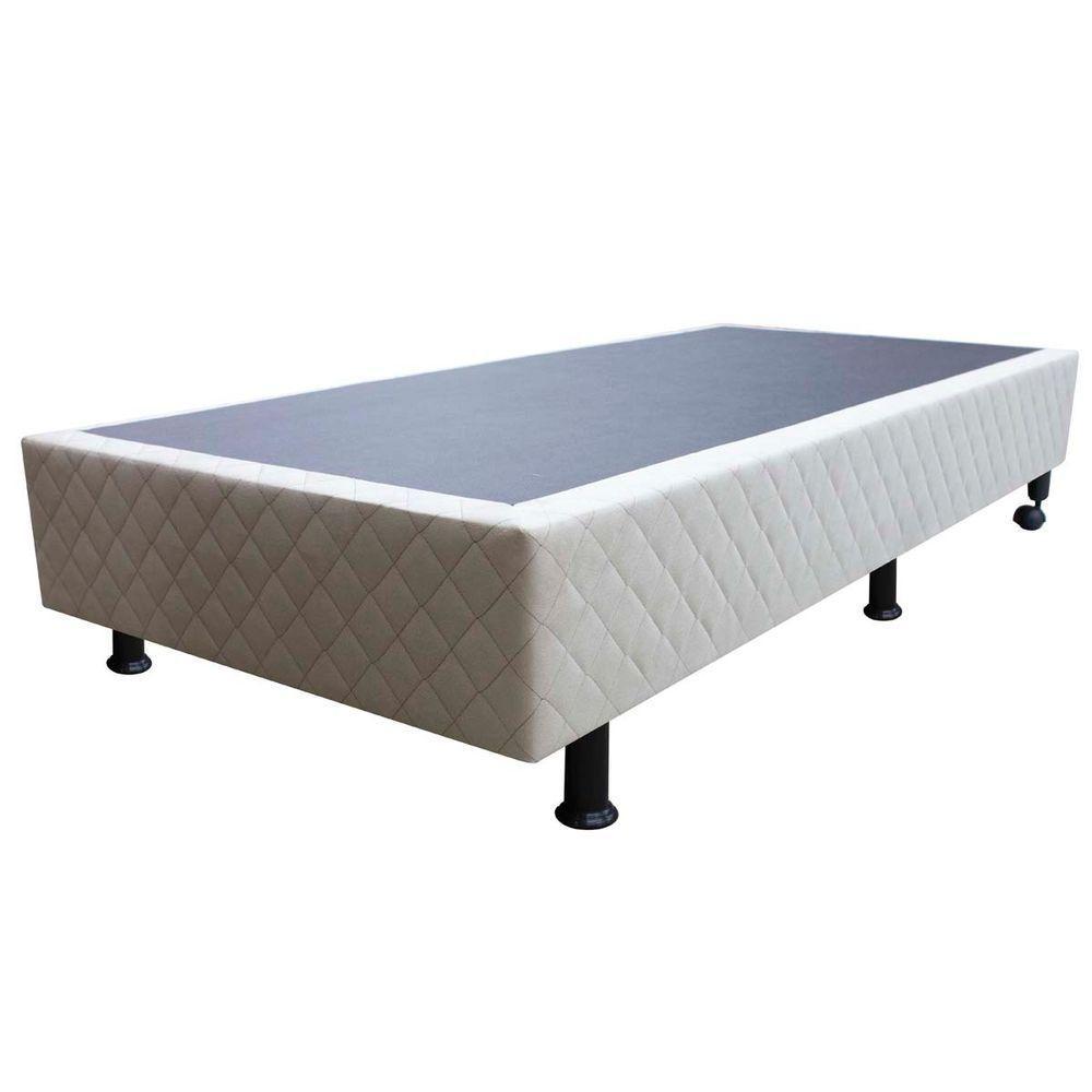 Base Cama Box Solteiro Suede Bege - 2