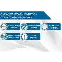 Cama Box Base Universal Casal Tecido White (138x188x25) - Probel - 2