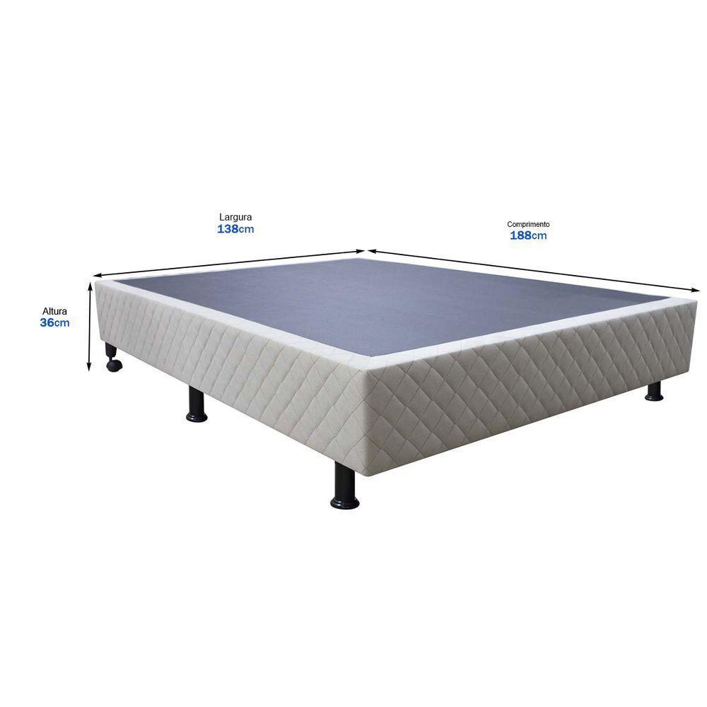 Base Cama Box Casal Suede Bege - 2