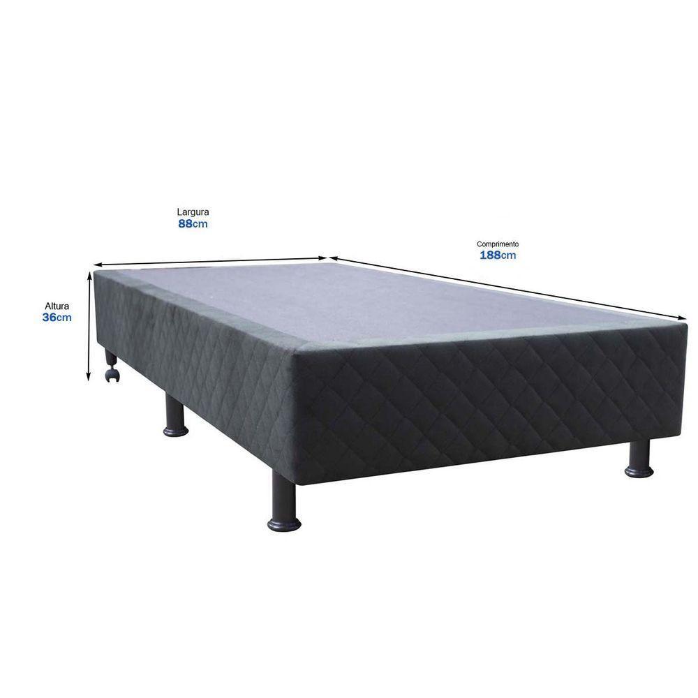Base Cama Box Solteiro Suede Preto - 2