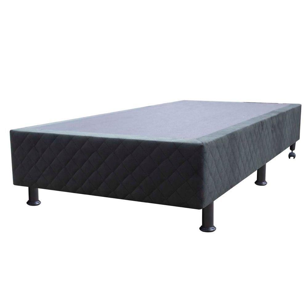 Base Cama Box Solteiro Suede Preto - 3