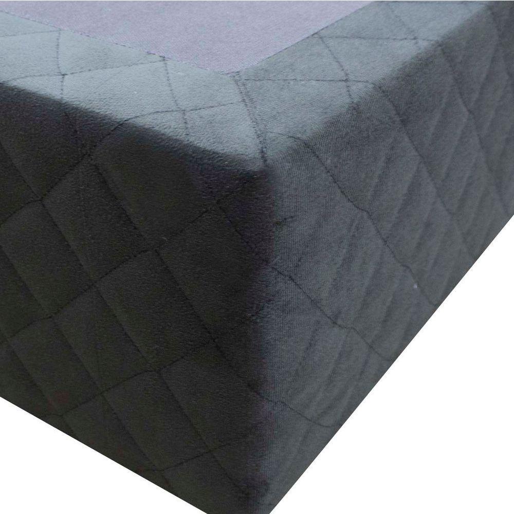 Base Cama Box Solteiro Suede Preto - 4