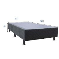 Base Cama Box Solteiro Suede Preto - 2