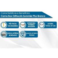 Cama Box Base Universal Solteiro Sommier Plus Bordado White (88x188x24) - Orthocrin - 3