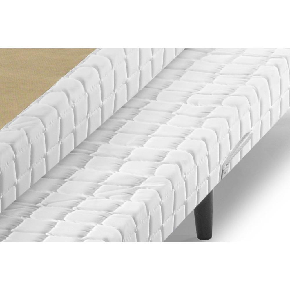 Cama Box Base c/Auxiliar Solteiro Bordado White (88x188x25) - Anjos - 4