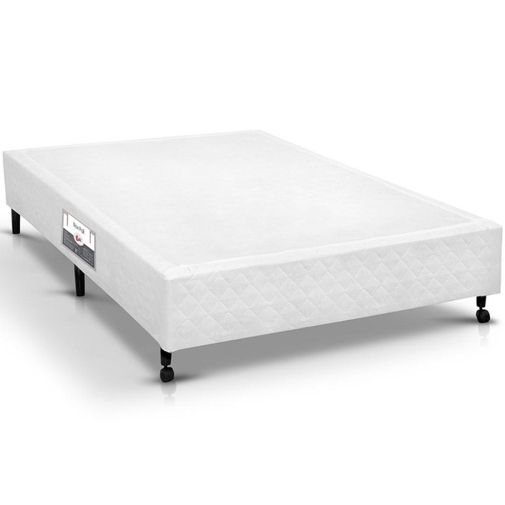 Cama Box Base Universal Viúva Poli Tecido White (128x188x23) - Castor - 1