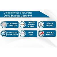 Cama Box Base Universal Viúva Poli Tecido White (128x188x23) - Castor - 4