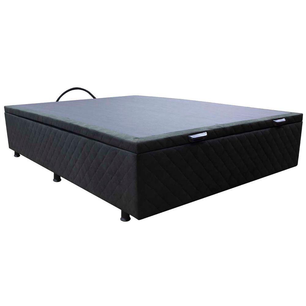Base Cama Box Baú Viúva Suede Preto - 1