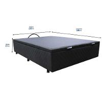 Base Cama Box Baú Viúva Suede Preto - 2