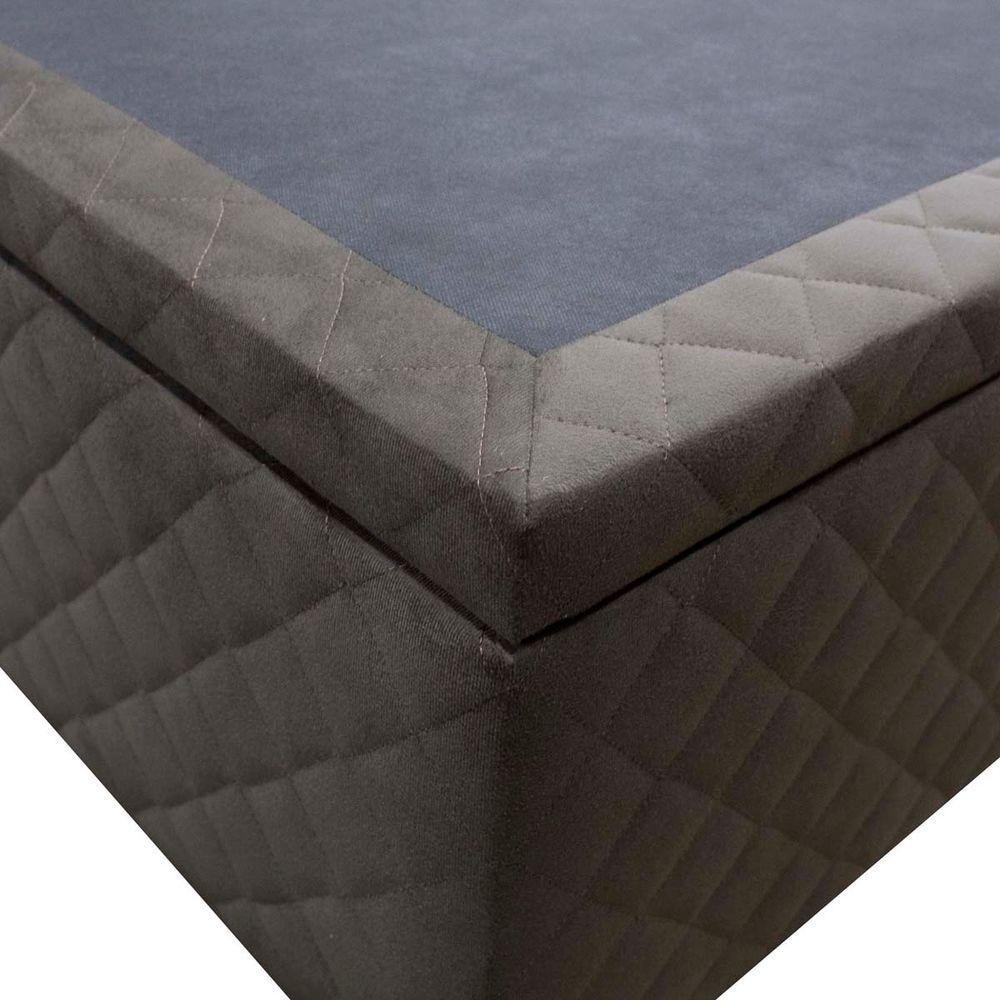 Base Cama Box Baú Solteiro Suede Marrom - 4